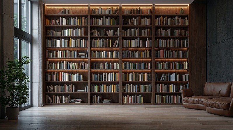 Illuminare i ripiani di una libreria